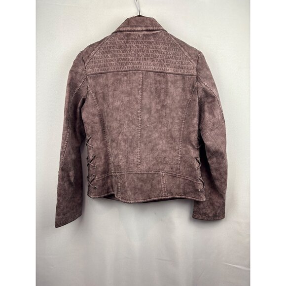Women’s Montana Co. Large Suede Mauve Biker Jacket - Picture 4 of 7